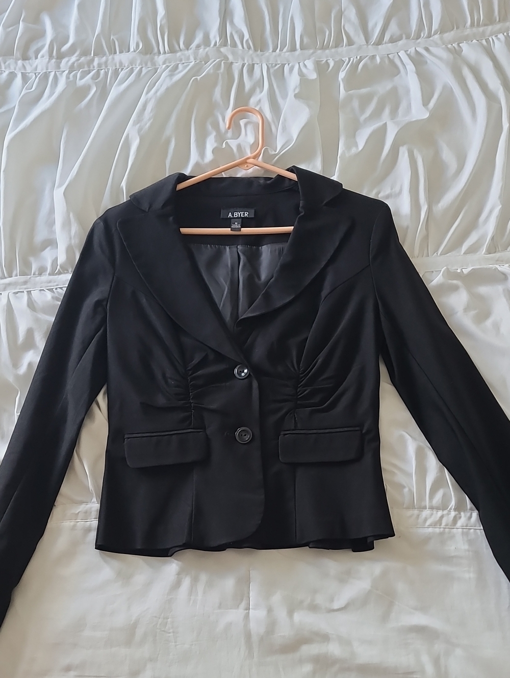 A. Byer Black Women's Tailored Blazer with Notch Lapel